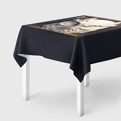 Скатерть для стола Белая сова - барельеф в раме, цвет: 3D-принт — фото 2