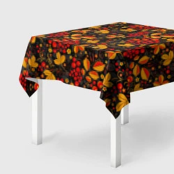 Скатерть для стола Красная рябина хохломой, цвет: 3D-принт — фото 2