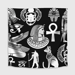 Скатерть для стола Египетские знаки на черном фоне, цвет: 3D-принт