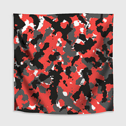 Скатерть для стола Красно-черный камуфляж, цвет: 3D-принт