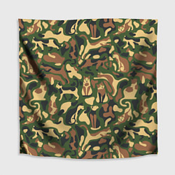Скатерть для стола Коты и кошки - камуфляж, цвет: 3D-принт