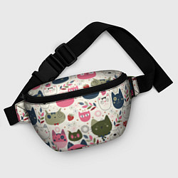 Поясная сумка Радостные котики, цвет: 3D-принт — фото 2