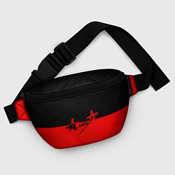 Поясная сумка АлисА: Черный & Красный, цвет: 3D-принт — фото 2