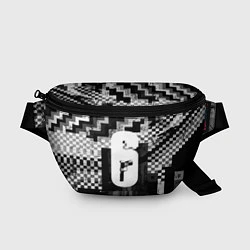 Поясная сумка R6S: Black Glitch, цвет: 3D-принт