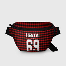 Поясная сумка Hentai 69: Red Grid, цвет: 3D-принт