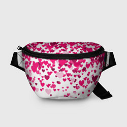 Поясная сумка Сердца розовые падают
