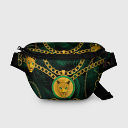 Поясная сумка Золотой леопард и цепь