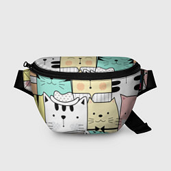 Поясная сумка Деловые котейки, цвет: 3D-принт