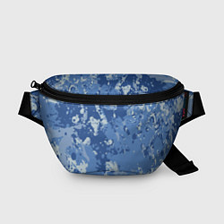 Поясная сумка КАМУФЛЯЖ BLUE, цвет: 3D-принт