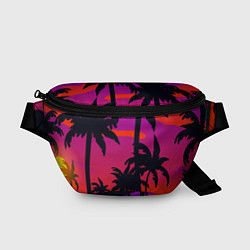 Поясная сумка Тропический пляж, цвет: 3D-принт