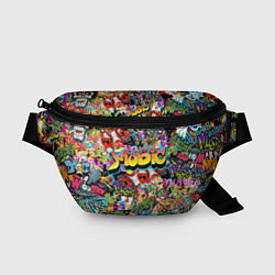 Поясная сумка Граффити Крейзи мьюзик, цвет: 3D-принт