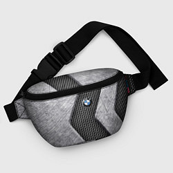 Поясная сумка BMW - emblem - metal - texture, цвет: 3D-принт — фото 2