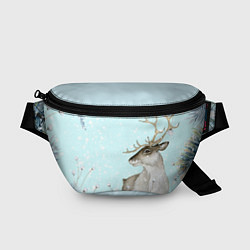 Поясная сумка Олень в зимнем лесу, цвет: 3D-принт