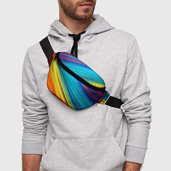 Поясная сумка Цветной мех диагональ, цвет: 3D-принт — фото 2