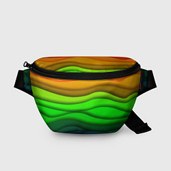 Поясная сумка Цветные волны, цвет: 3D-принт
