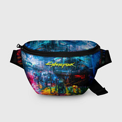 Поясная сумка Сyberpunk City, цвет: 3D-принт