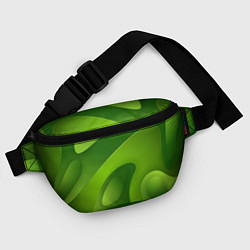 Поясная сумка 3d Green abstract, цвет: 3D-принт — фото 2