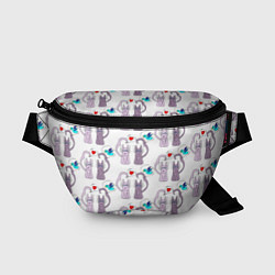 Поясная сумка Фиолетовые котики, цвет: 3D-принт