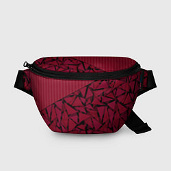 Поясная сумка Красный комбинированный узор, цвет: 3D-принт