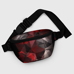 Поясная сумка Серо-красная абстракция, цвет: 3D-принт — фото 2