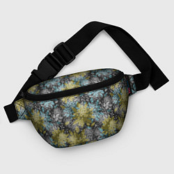 Поясная сумка Черно оливковый цветочный, цвет: 3D-принт — фото 2