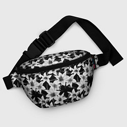 Поясная сумка Лилии черно-белые, цвет: 3D-принт — фото 2