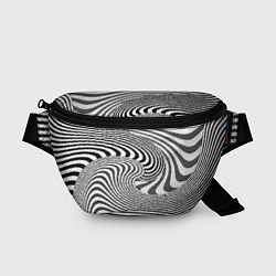 Поясная сумка Черно белый мозаичный узор, цвет: 3D-принт