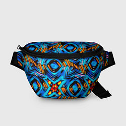 Поясная сумка Желто-синий абстрактный узор, цвет: 3D-принт