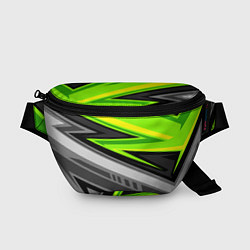 Поясная сумка Зеленые линии, цвет: 3D-принт