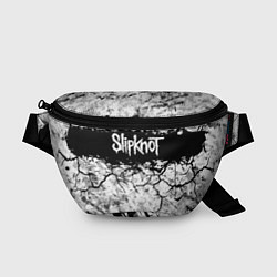 Поясная сумка Надпись Слипкнот Рок Группа ЧБ Slipknot, цвет: 3D-принт