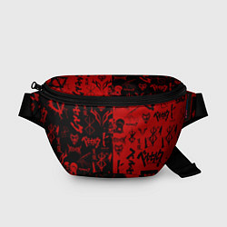 Поясная сумка BERSERK BLACK RED БЕРСЕРК ПАТТЕРН, цвет: 3D-принт