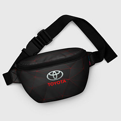 Поясная сумка Toyota Тонкие линии неона, цвет: 3D-принт — фото 2