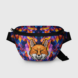 Поясная сумка АБСТРАКЦИЯ И ГОЛОВА ЛИСЫ FOX HEAD, цвет: 3D-принт