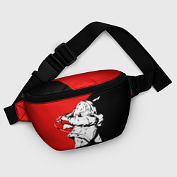 Поясная сумка Микаса в красно черном цвете, цвет: 3D-принт — фото 2
