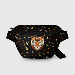Поясная сумка Кусочки Тигра, цвет: 3D-принт