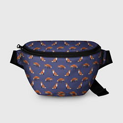 Поясная сумка Акварельные лисы паттерн, цвет: 3D-принт