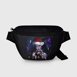 Поясная сумка Джинкс в шапке Деда Мороза, цвет: 3D-принт