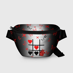 Поясная сумка Крестики нолики сердцами, цвет: 3D-принт