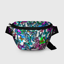 Поясная сумка Рой цветных бабочек, цвет: 3D-принт