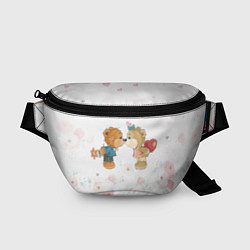 Поясная сумка Плюшевый Поцелуй Влюблённые Мишки, цвет: 3D-принт