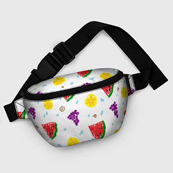 Поясная сумка Пиксельные фрукты, цвет: 3D-принт — фото 2