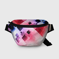 Поясная сумка Розово-голубая абстрактная геометрия, цвет: 3D-принт