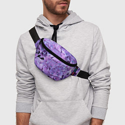 Поясная сумка Фиолетово-сиреневые цветы, цвет: 3D-принт — фото 2