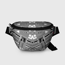 Поясная сумка Черно белый современный геометрический узор Симмет, цвет: 3D-принт