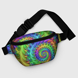 Поясная сумка Красочная фрактальная спираль Узор Colorful fracta, цвет: 3D-принт — фото 2