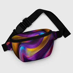 Поясная сумка Абстрактная волновая композиция Неоновые полосы Ab, цвет: 3D-принт — фото 2