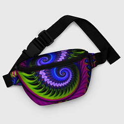 Поясная сумка Разноцветная неоновая спираль Абстракция Multicolo, цвет: 3D-принт — фото 2