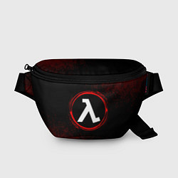 Поясная сумка Символ Half-Life и краска вокруг на темном фоне, цвет: 3D-принт