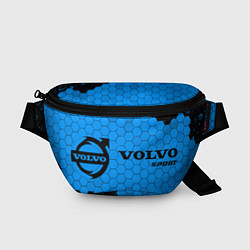 Поясная сумка Символ Volvo Sport на темном фоне с сотами и капля, цвет: 3D-принт