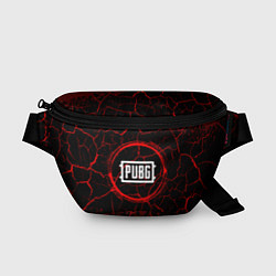 Поясная сумка Символ PUBG и краска вокруг на темном фоне, цвет: 3D-принт
